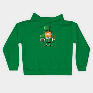 Lucky leprechaun st patrick's day Kids Hoodie